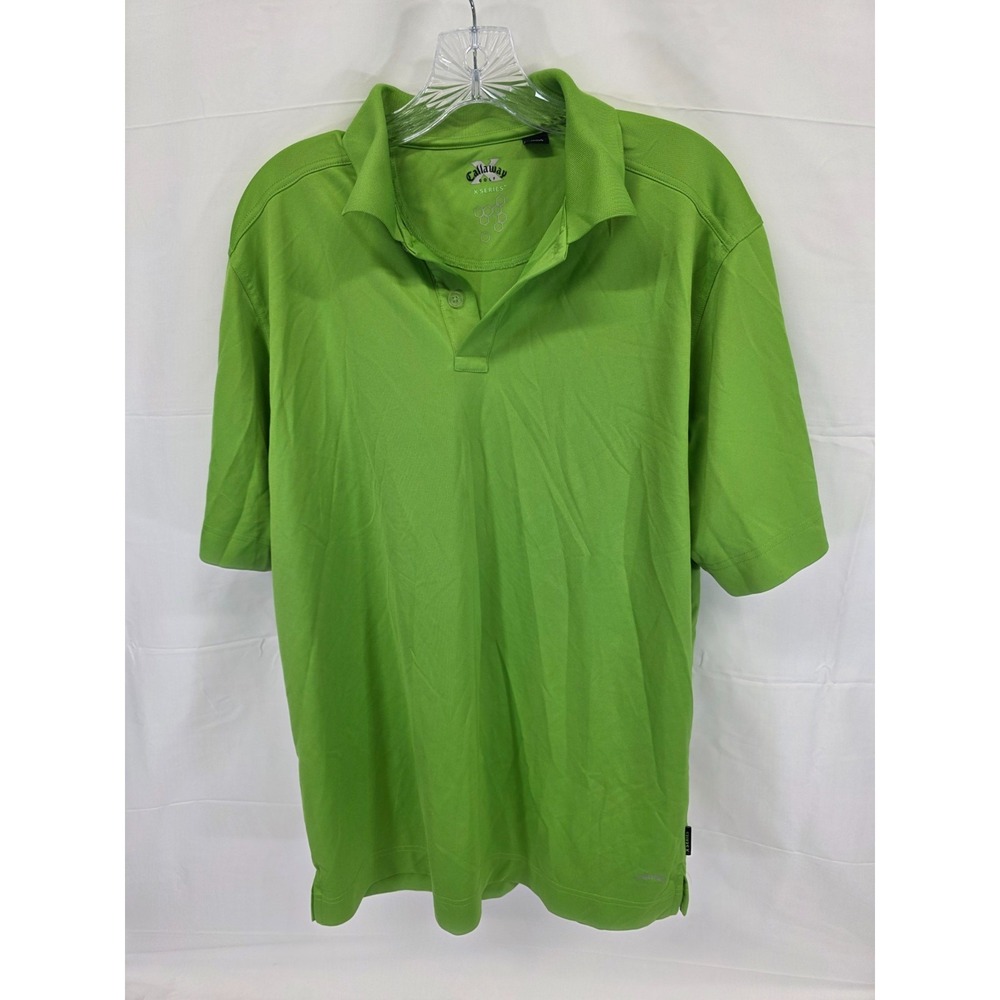 Callaway Golf X Series Mens Large Green Polo Shirt Scotts Turf Builder Logo L